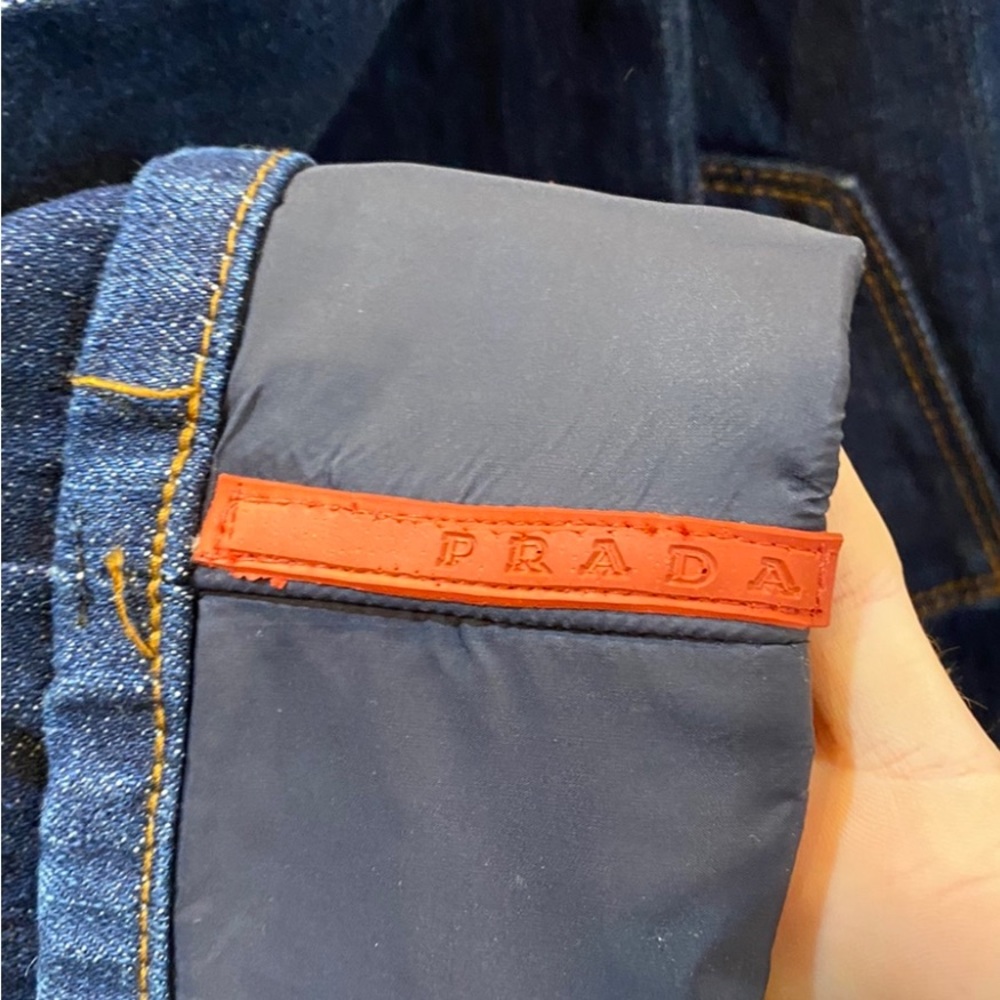Final drop✔️Rare Prada Red Tab Dark Blue Denim Pants Jeans